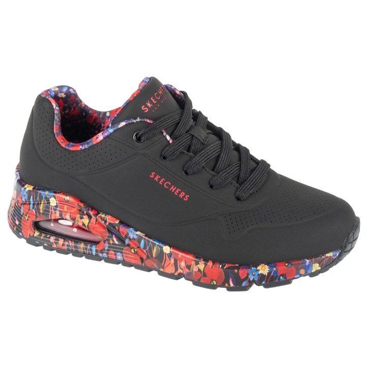 Pantofi sport, Skechers Uno - Majestic Garden 155583-BKMT, Negru, 37.5 EU