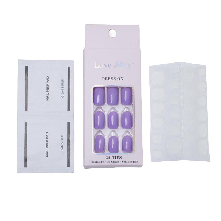 LOVE JOEY műköröm, szögletes, lila, szett