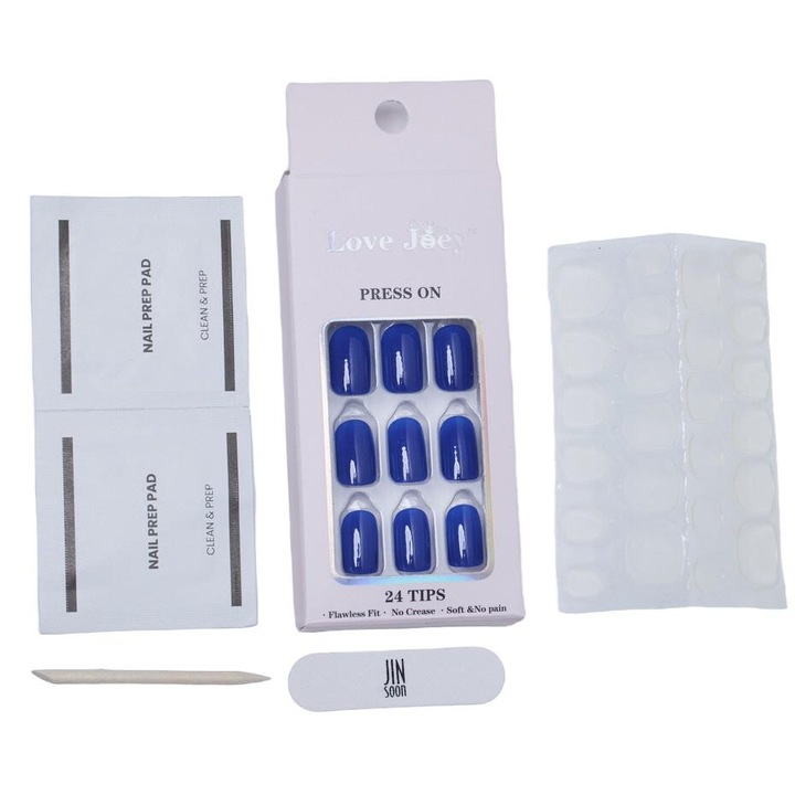 LOVE JOEY műköröm, szögletes, kényelmes, sötétkék, szett