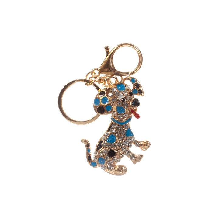 Breloc cu cyrkoni, DIL, model piesek