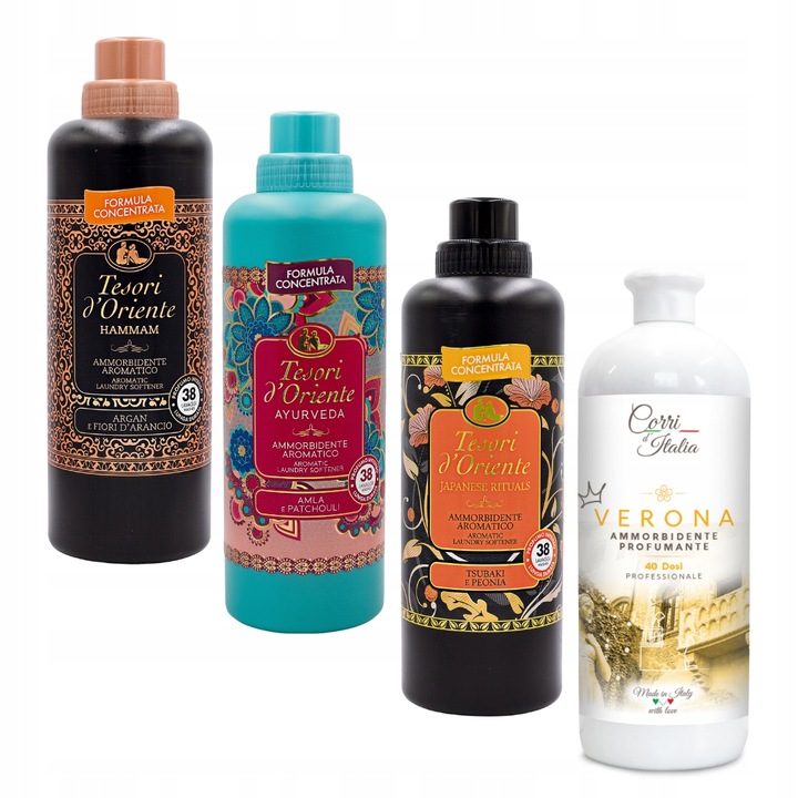 4 db Tesori d'Oriente és Corri d'Italia öblítő szett, 1L és 3x760ml, többszínű