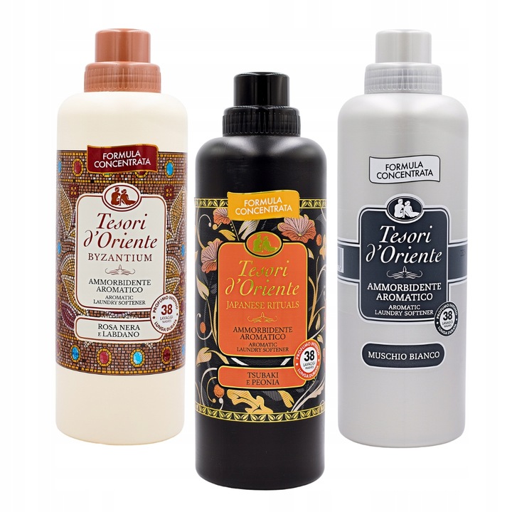 Tesori d'Oriente 3x 760 ml mosóparfüm szett, Byzantium, Japanese, Muschio Bianco