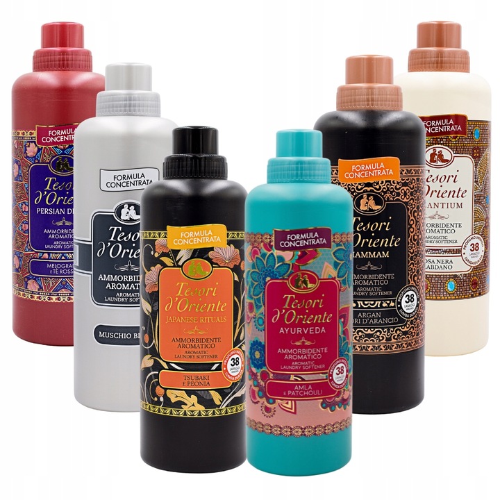6 db-os Tesori d'Oriente mosodai kondicionáló készlet 760 ml, Ayurveda, Japán, Hammam, Persian Dream, Bizánc, Muschio Bianco
