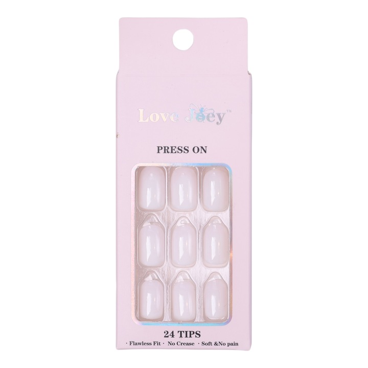 Unghii false LOVE JOEY, form patrata, alb