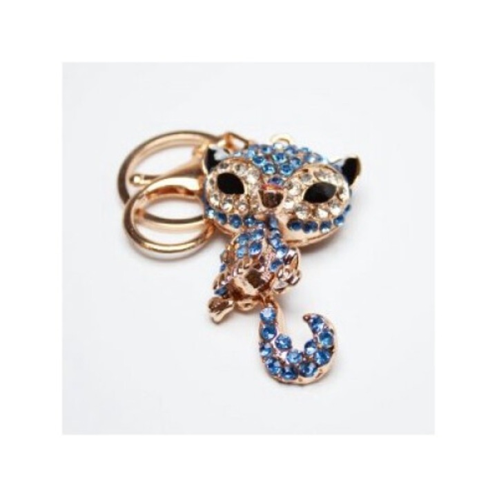 Breloc DIL, zirconii, model vulpe, multicolor