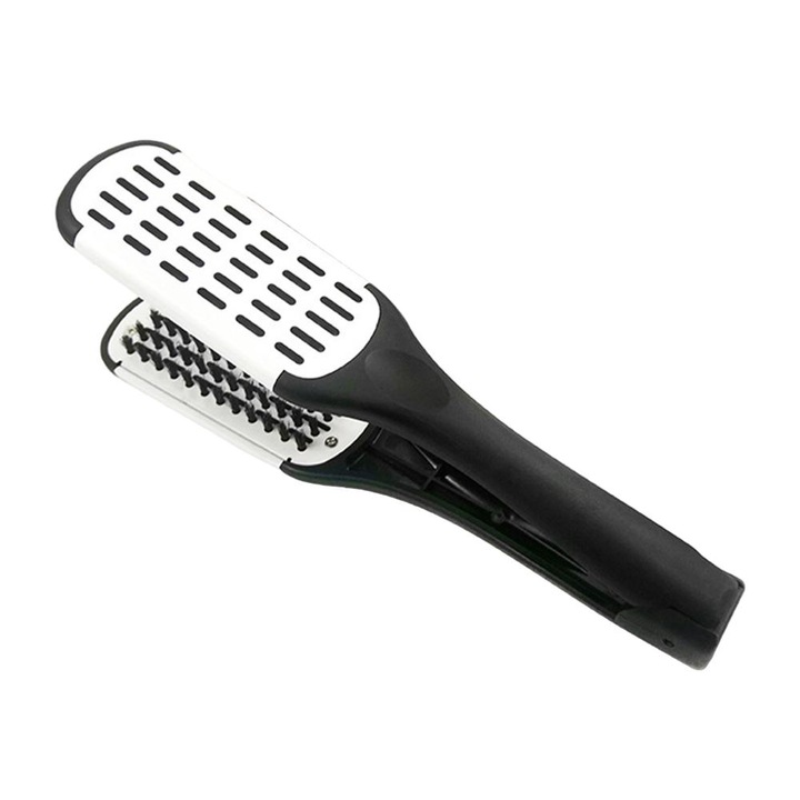 Perie de indreptat parul Peysaitr, anti-static, alb-negru