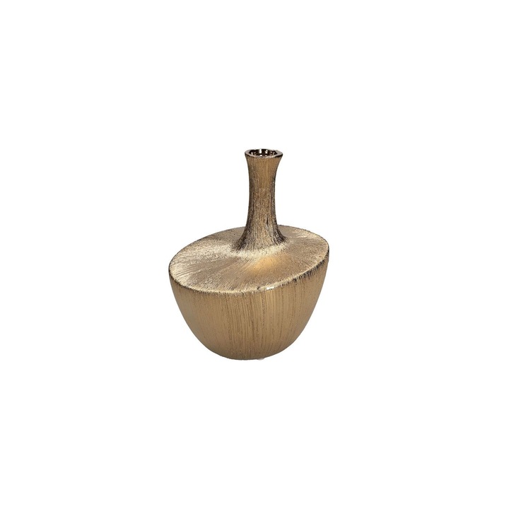 Vaza decorativa Rituali Domestici, ceramica, forma pura, culoare bej, dimensiuni 19x19x23cm