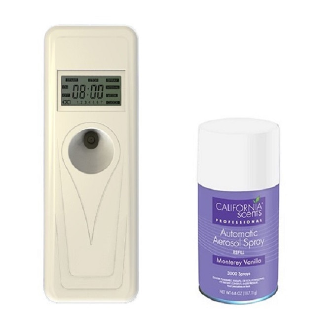Pachet California Scents: 1 Dispenser Programabil cu afisaj + 1 rezerva Spray Monterey Vanilla