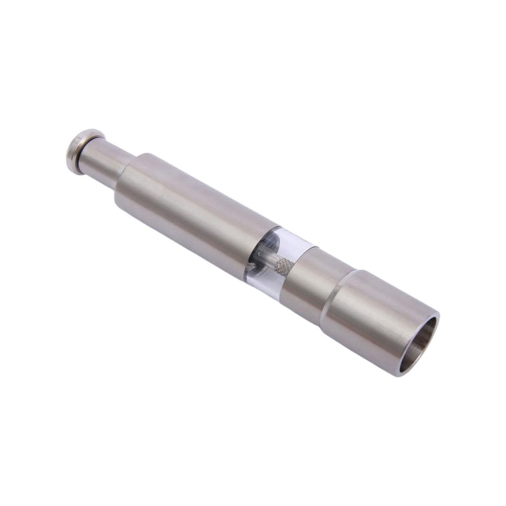 Rasnita manuala pentru condimente, sare si piper, otel inoxidabil, camera depozitare transparenta, design modern, reutilizabila, capacitate 30ml, universala
