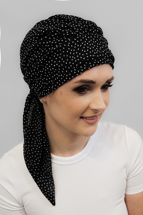 Turban Amy sifon Ch/42 negru esarfa oncologica dupa chimioterapie