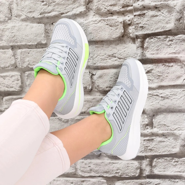 Pantofi sport dama Gri deschis din Textil Odalin, Gri