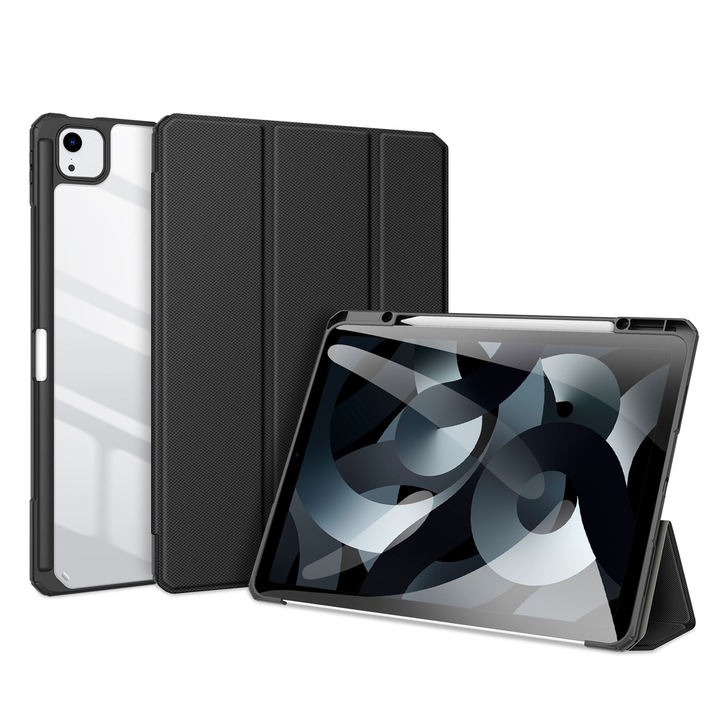 Husa tableta compatibila cu iPad Air 13 / Pro 12.9, Antiderapanta, Auto Sleep/Wake, Neagra