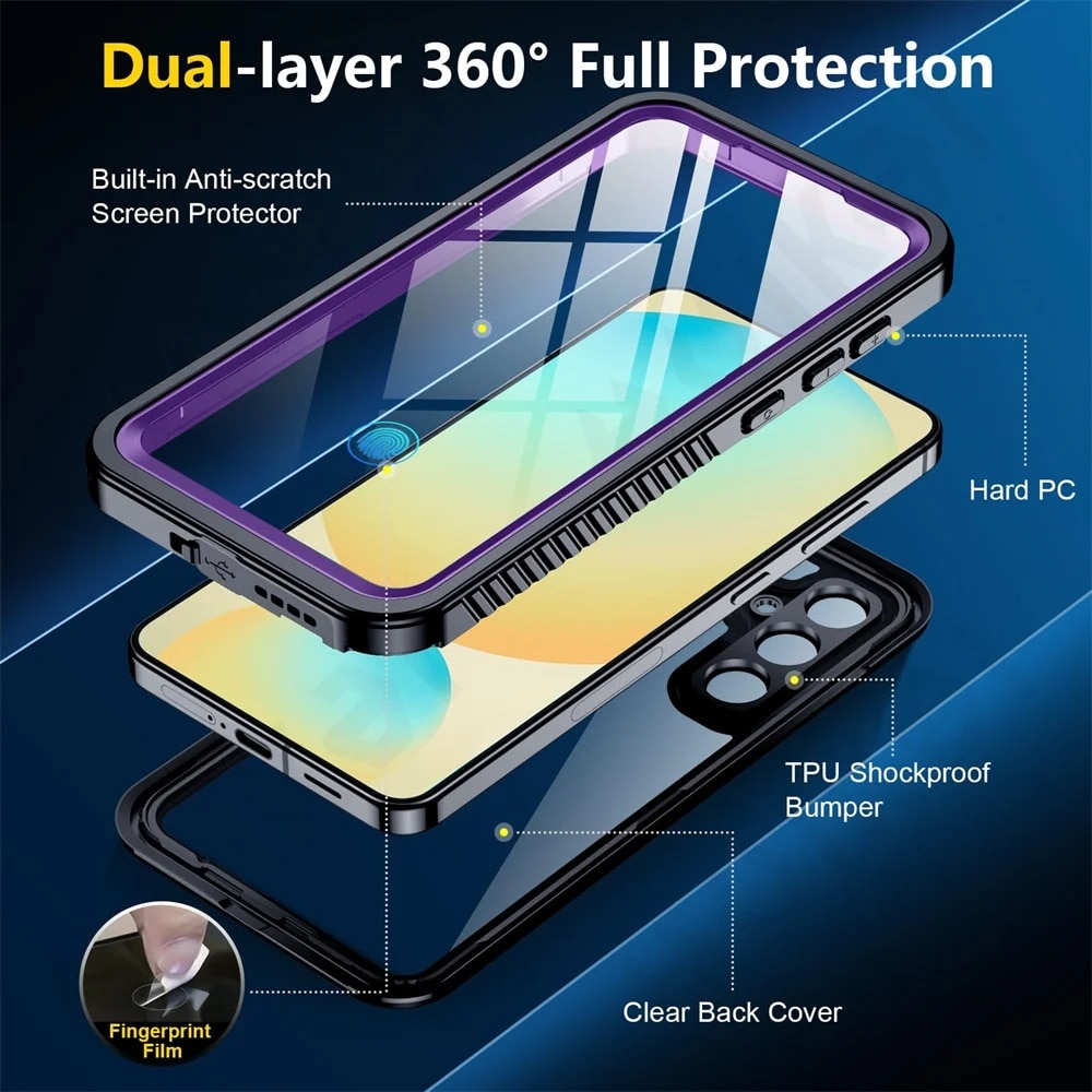 Husa Protectie Compatibila cu Waterproof IP68 Case, ShellBox, Samsung Galaxy S25 - Black