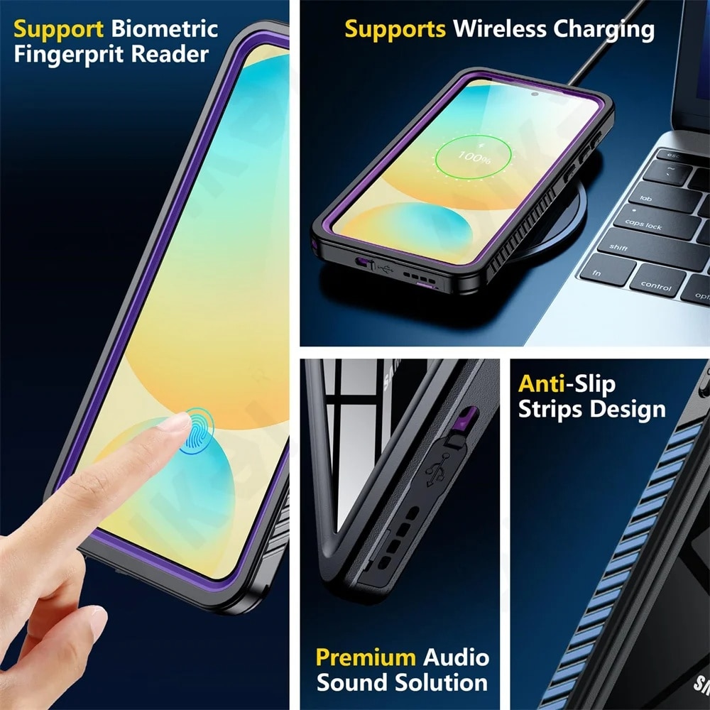 Husa Protectie Compatibila cu Waterproof IP68 Case, ShellBox, Samsung Galaxy S25 - Black