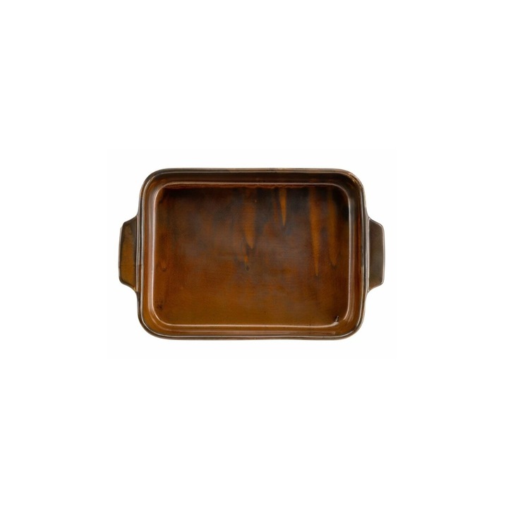 Tava de copt Verlo 26x16cm, sticla, rezistenta la cuptor, culoare maro