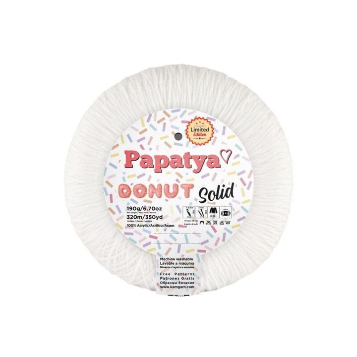 Tűz textil Himalaya, Wloczka Papatya Donut Solid, 100% akril, 190g, többszínű