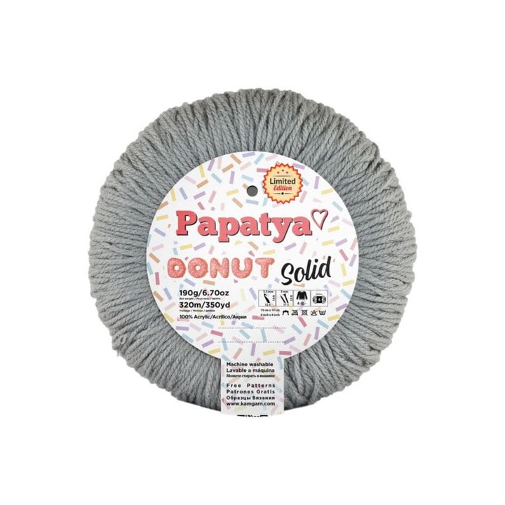 Tűz textil Himalája, Papatya Donut Solid fonal, 100% akril, 190g/320m, szín 111