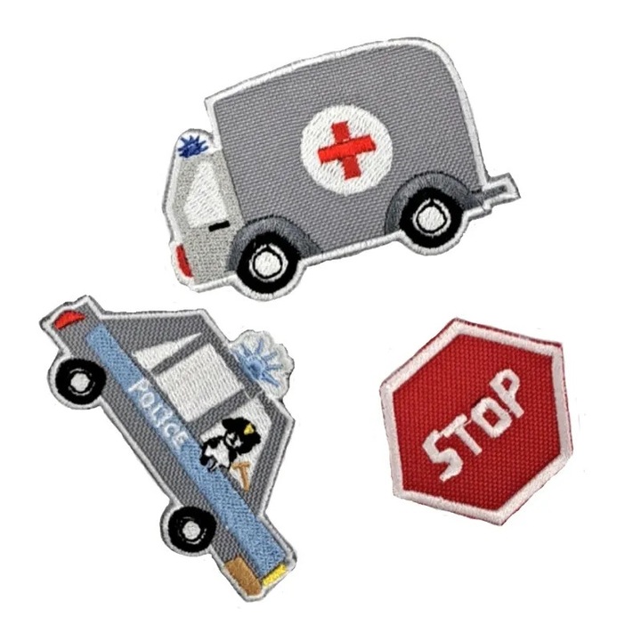 Set 3 Patches Politie si Ambulanta, 8x5cm