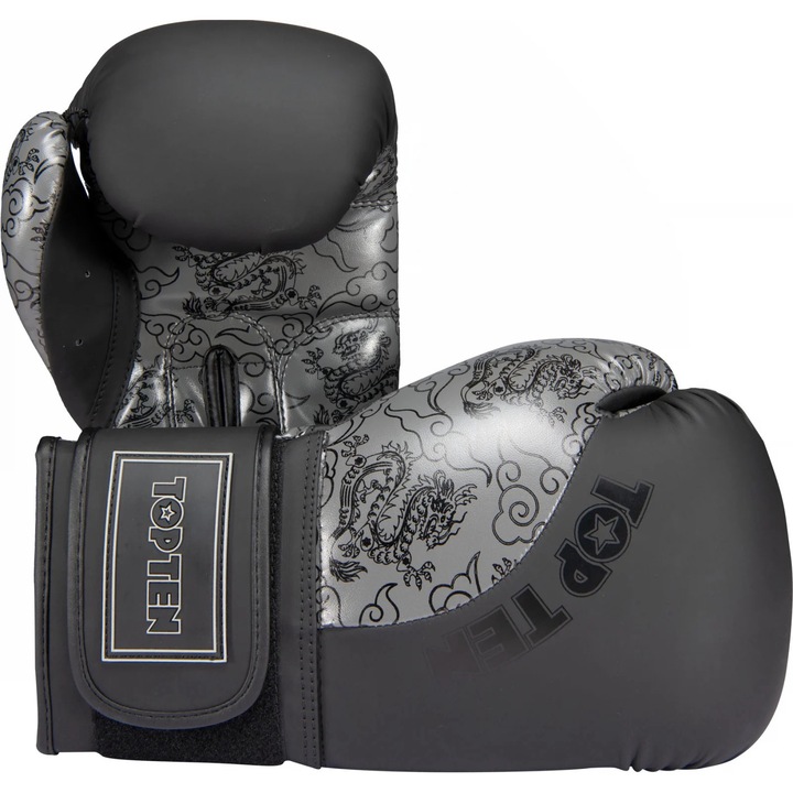 „Dragon” bokszkesztyűk - 16 oz, fekete-szürke