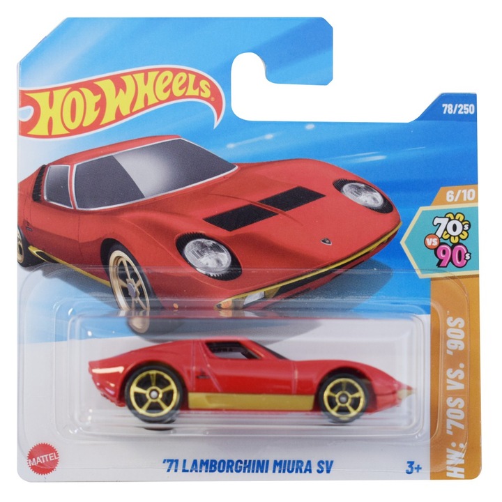 Количка Hot Wheels '71 Lamborghini Miura SV Diecast Car, 1:64