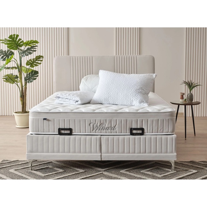 Saltea Winart, 140x200x26 cm, arcuri individuale, nivel fermitate mediu, gri