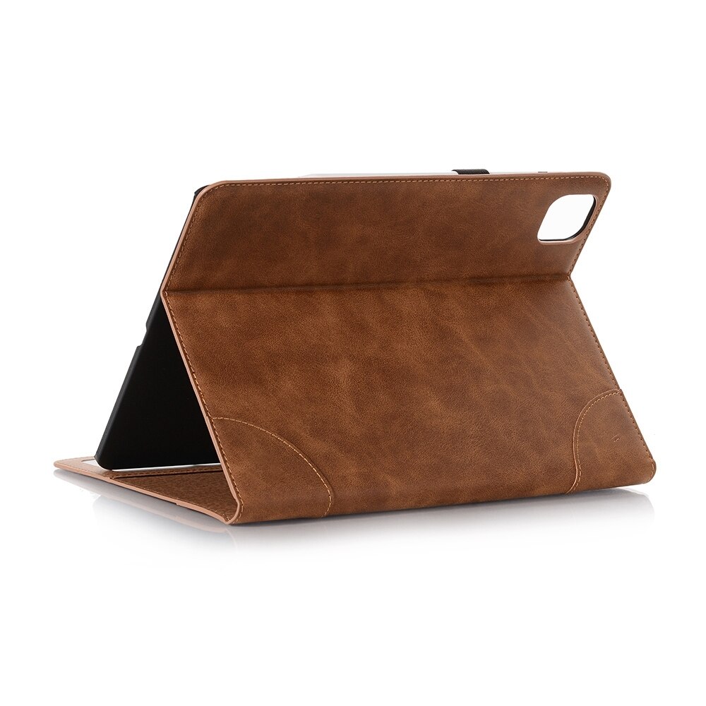 Husa tableta compatibila cu iPad Pro 13 2024, Stil carte retro, Piele, Maro