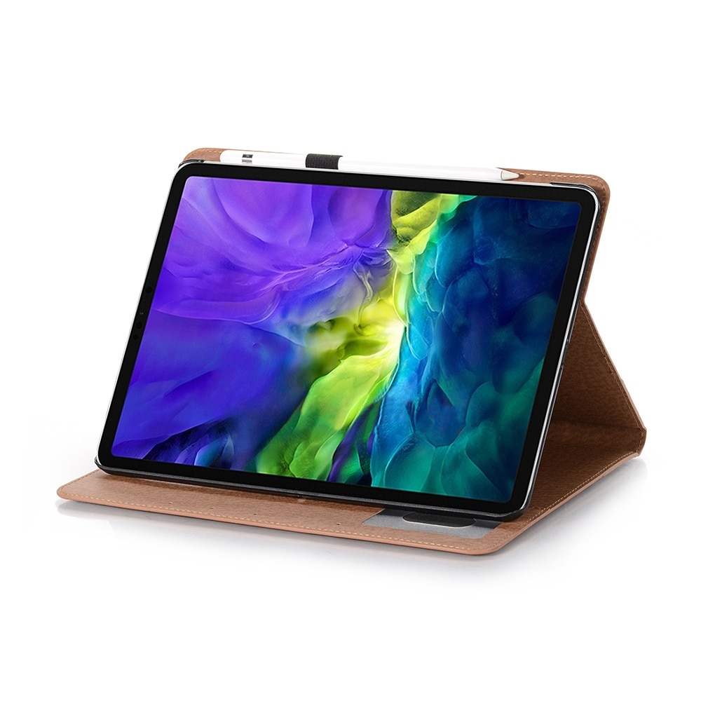 Husa tableta compatibila cu iPad Pro 13 2024, Stil carte retro, Piele, Maro