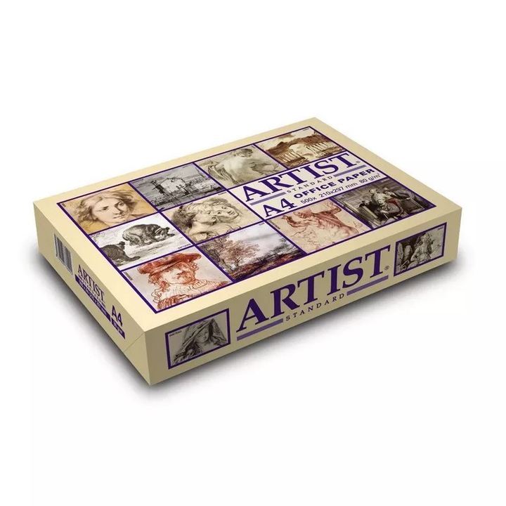 Set 5 Topuri de Hartie copiator Artist Standard, 500 Coli/Top, 80g/mp, A4, Hartie pentru Xerox si Imprimanta