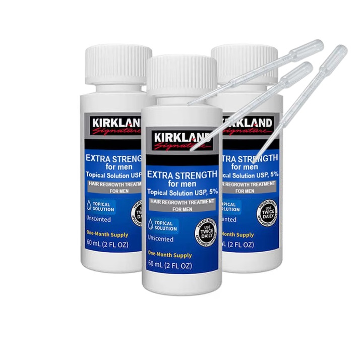 Комплект за терапия, Krk, 5%, за стимулиране на растежа на косата и брадата, включени пипети, 3x 60 ml