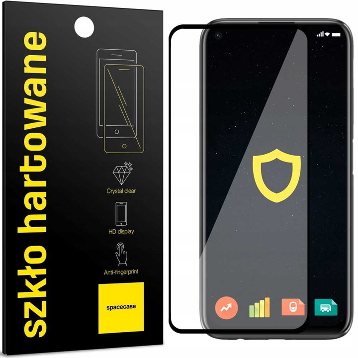 Защитно фолио Spacecase 5D за Realme 8 5G/Narzo 30 5G, 9H, прозрачно, включен комплект приложения