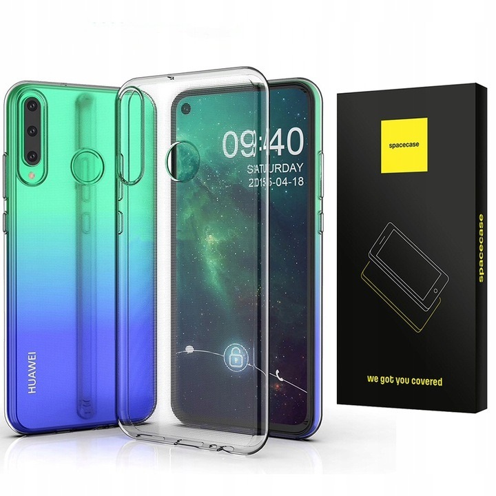 Калъф за телефон Spacecase Air за Huawei P40 Lite E, прозрачен, еластичен, дебелина 1 мм, комплект 1 кейс, 1 производител опаковка