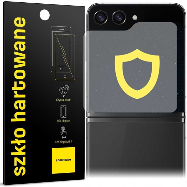 2.5D закалено стъкло за Samsung Galaxy Z Flip 5, Spacecase Glass 2.5D заоблени ръбове, удобен за калъф, устойчив на надраскване, удароустойчив, силно лепило върху всички повърхности, протектор на екрана, олеофобно покритие