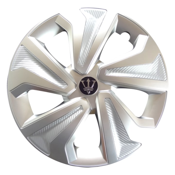 Set 4 Capace Roti 16 " idealSTORE, Fabricate din Material Puternic si Durabil, Rezistente la Impact, Se Potrivesc cu Majoritatea Masinilor, Culoare Argintiu