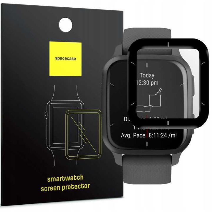 Spacecase hibrid védőüveg Garmin Venu SQ 2-höz, 0,3 mm, készlet alkalmazási tartozékokkal