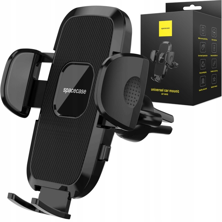 Autós telefontartó, Spacecase SC20 légtelenítő tartó, ütésálló, tartós, könnyen felszerelhető, elegáns minimalista dizájn, masszív kidolgozás, stabil markolat