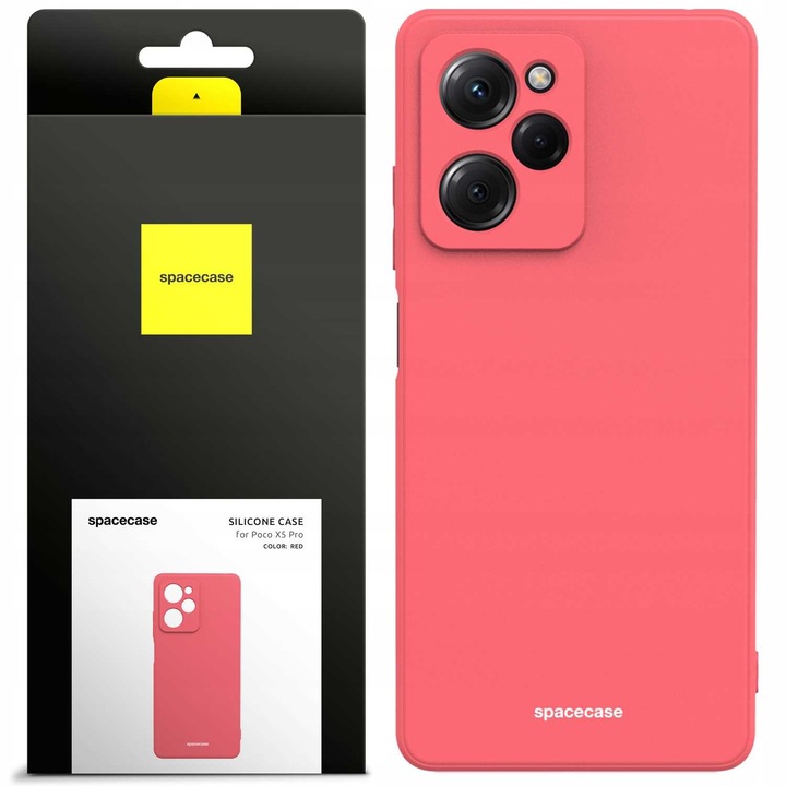 Husa telefon Spacecase pentru Poco X5 Pro 5G, silicon, rosie, design minimalist, protectie eficienta