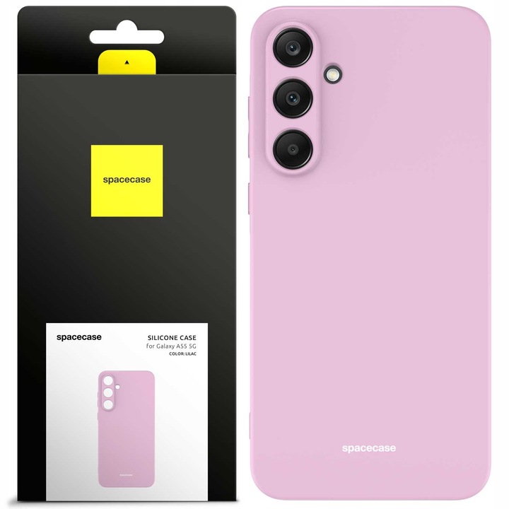 Husa silikonowe do Samsung Galaxy A55 5G, Spacecase Silicone Case odporne na wstrzasy, odporne na upadki, wytrzymale, stylowe, minimalistyczne, miekkie wykonczenie wnetrza, matowe fioletowy