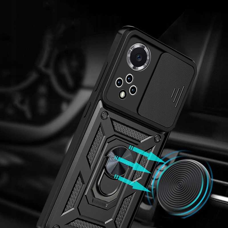 Husa telefon Spacecase CamRing pentru Huawei Nova 9 SE, slider de protectie, design modern, neagra