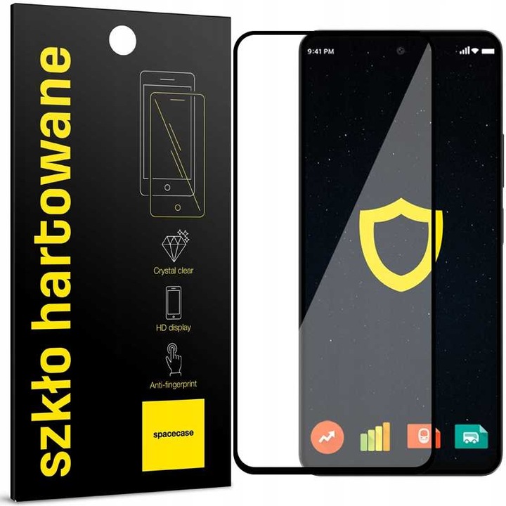 Sticla securizata Spacecase 5D pentru Realme 11 5G, 9H, transparent, set aplicare inclus
