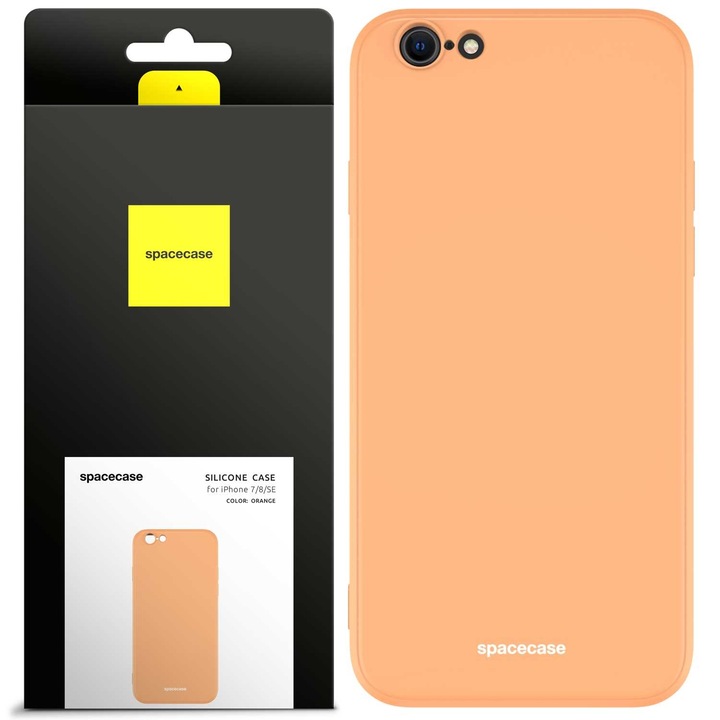 Husa telefon Spacecase Silicone Case pentru iPhone 7/8/SE 2020/2022, portocalie, dimensiuni 4.7"