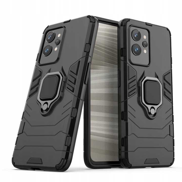 Etui Spacecase X-RING pentru Realme GT 2 Pro, protectie 360, montare pe suporturi magnetice, negru