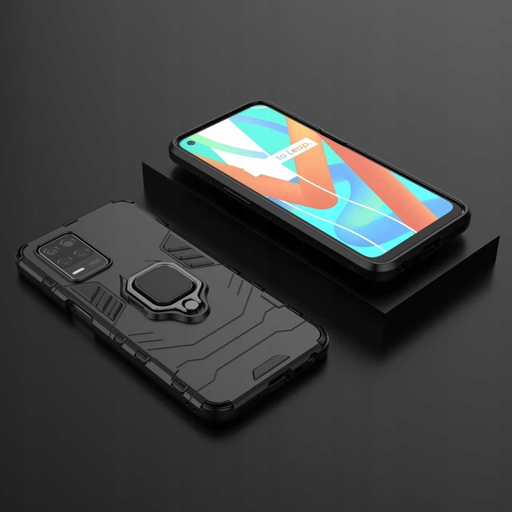 Калъф Spacecase X-RING за Realme 8 5G/Narzo 30 5G, 360 защита, магнитен монтаж, черен