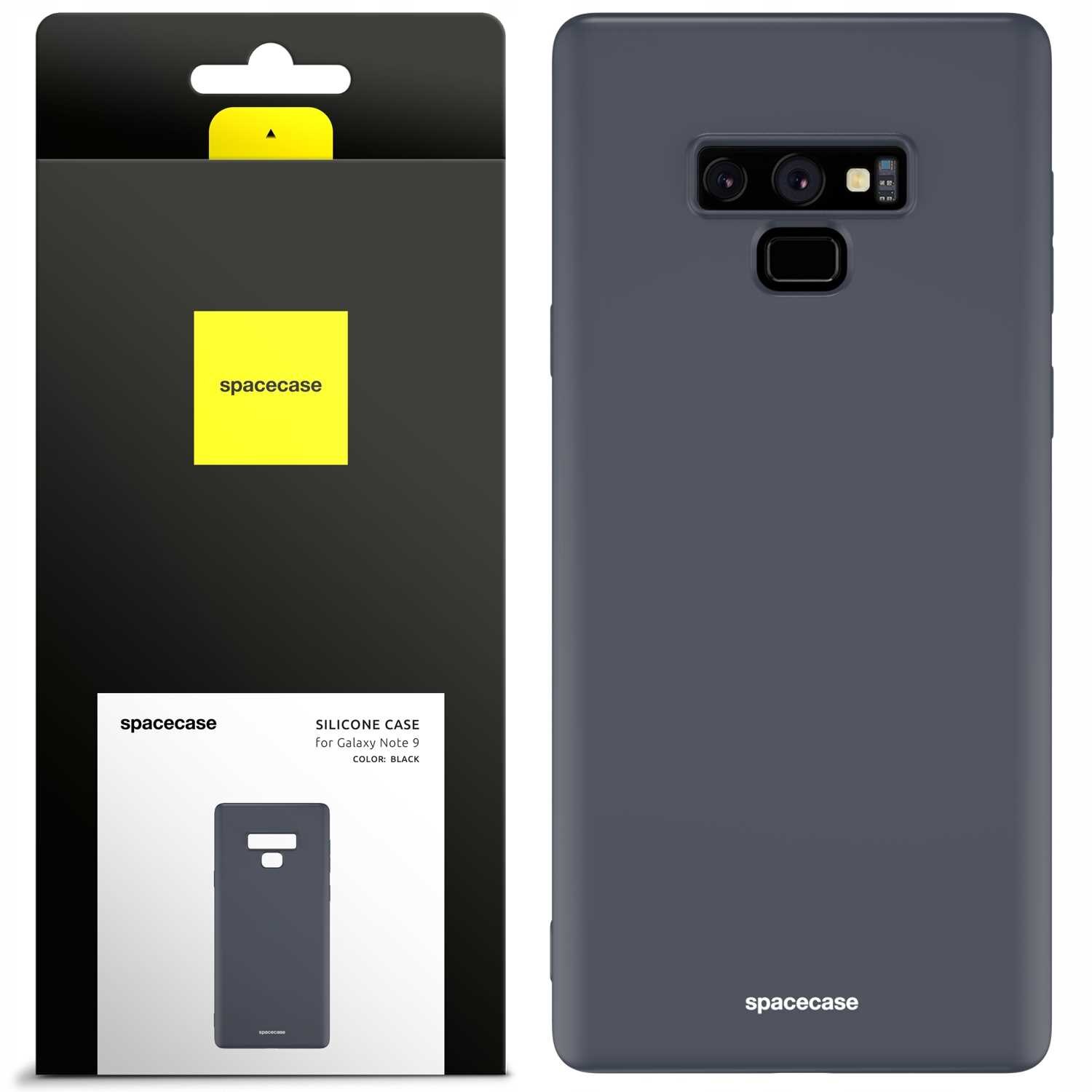 Husa din silicon pentru Samsung Galaxy Note 9, Husa din silicon Spacecase rezistenta la socuri, la cadere, durabila, eleganta, minimalista, finisaj interior moale, negru mat