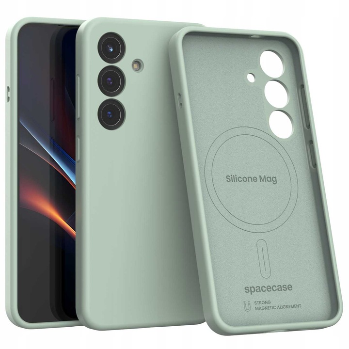 Aceasta husa Samsung Galaxy S25 este realizata din Silicon Magnetic, compatibila MagSafe, ingrijire inductiva a masinii, rezistenta la zgarieturi, durabila, eleganta, minimalista, finisaj moale si catifelat, verde mat