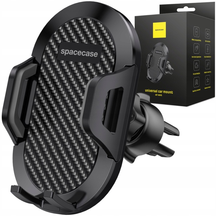 Autós telefontartó, Spacecase SC16 légtelenítő tartó, ütésálló, strapabíró, könnyen szerelhető, elegáns minimalista dizájn, masszív kidolgozás, stabil markolat