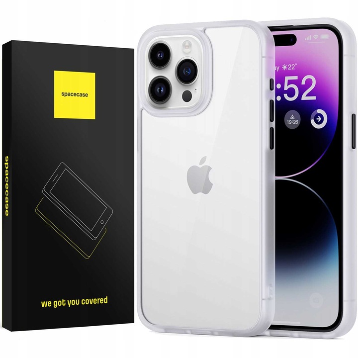 Защитен калъф за Apple iPhone 15 Pro, Spacecase Metro odropne na wstrzasy, odropne na upadki, durable, stylowe, minimalistyczne, matowe, transparente plecki, funktionalie przeszkibezbarwny