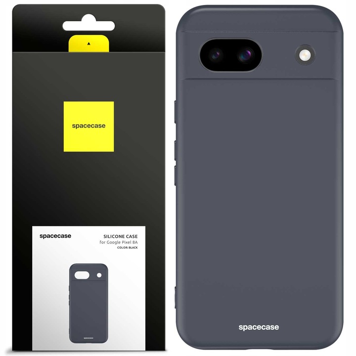 Husa telefon Google Pixel 8A, Spacecase, silicon, mat, neagra