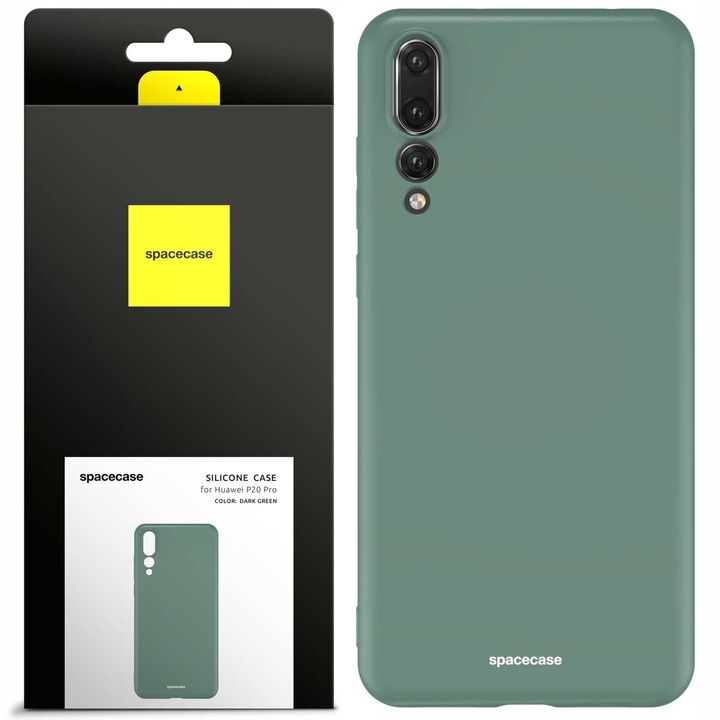 Huawei P20 Pro telefontok, Spacecase, szilikon, matt, sötétzöld