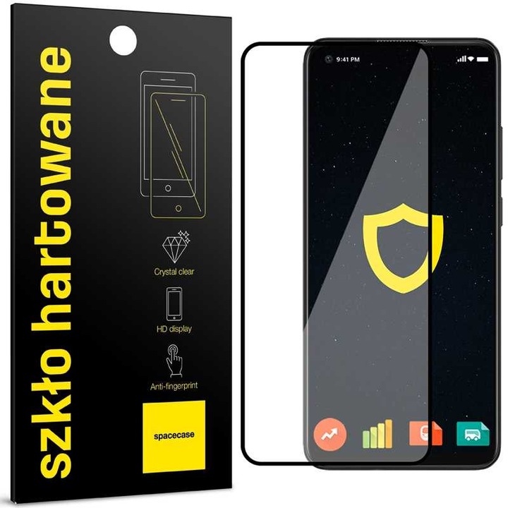 5D закалено стъкло за Oppo A78 4G, Spacecase Glass 5D заоблени ръбове, удобна кутия, устойчиво на надраскване, удароустойчиво, силно лепило по цялата повърхност, протектор за екрана, олеофобно покритие