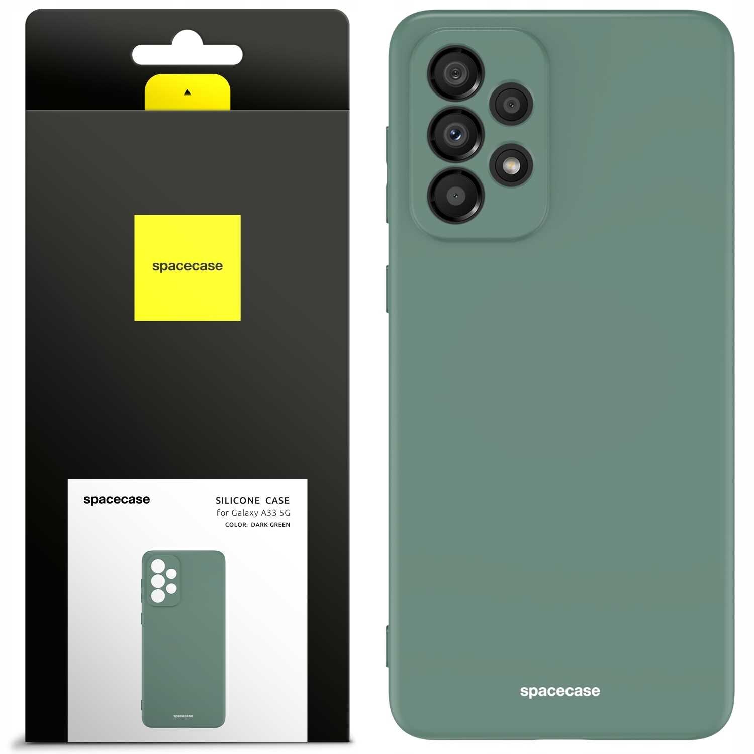 Husa din silicon pentru Samsung Galaxy A33 5G, Husa din silicon Spacecase rezistenta la socuri, la cadere, durabila, eleganta, minimalista, finisaj interior moale, verde mat